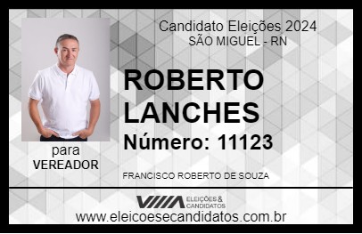 Candidato ROBERTO LANCHES 2024 - SÃO MIGUEL - Eleições