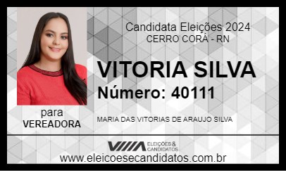 Candidato VITORIA SILVA 2024 - CERRO CORÁ - Eleições