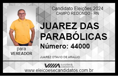 Candidato JUAREZ DAS PARABÓLICAS 2024 - CAMPO REDONDO - Eleições