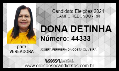 Candidato DONA DETINHA 2024 - CAMPO REDONDO - Eleições