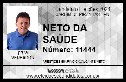 Candidato NETO DA SAÚDE 2024 - JARDIM DE PIRANHAS - Eleições