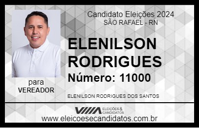 Candidato ELENILSON RODRIGUES 2024 - SÃO RAFAEL - Eleições