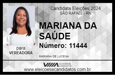 Candidato MARIANA DA SAÚDE 2024 - SÃO RAFAEL - Eleições