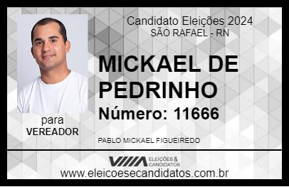 Candidato MICKAEL DE PEDRINHO 2024 - SÃO RAFAEL - Eleições