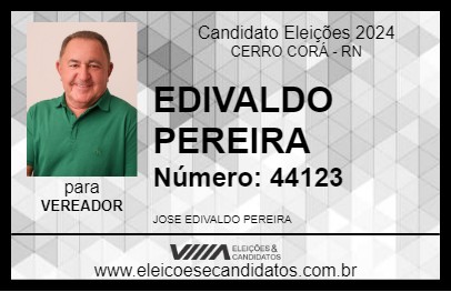 Candidato EDIVALDO PEREIRA 2024 - CERRO CORÁ - Eleições