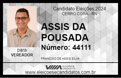 Candidato ASSIS DA POUSADA 2024 - CERRO CORÁ - Eleições