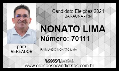 Candidato NONATO LIMA 2024 - BARAÚNA - Eleições