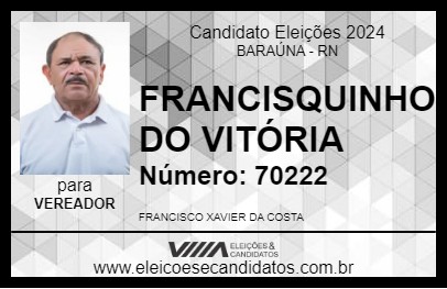 Candidato FRANCISQUINHO DO VITÓRIA 2024 - BARAÚNA - Eleições