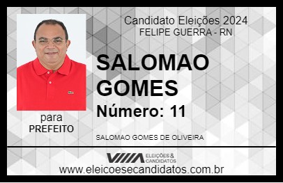 Candidato SALOMAO GOMES 2024 - FELIPE GUERRA - Eleições