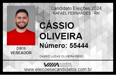 Candidato CÁSSIO OLIVEIRA 2024 - RAFAEL FERNANDES - Eleições