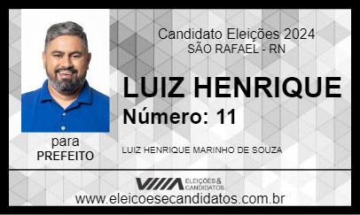 Candidato LUIZ HENRIQUE 2024 - SÃO RAFAEL - Eleições