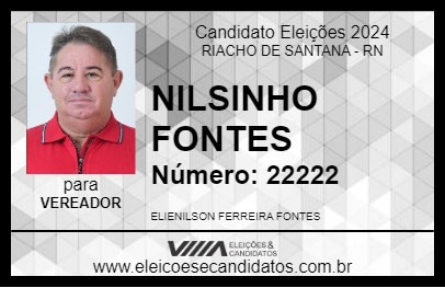 Candidato NILSINHO FONTES 2024 - RIACHO DE SANTANA - Eleições