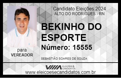 Candidato BEKINHO DO ESPORTE 2024 - ALTO DO RODRIGUES - Eleições