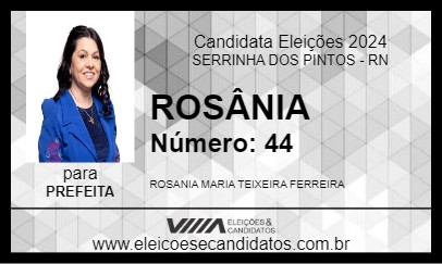 Candidato ROSÂNIA 2024 - SERRINHA DOS PINTOS - Eleições