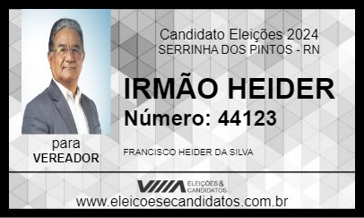 Candidato IRMÃO HEIDER 2024 - SERRINHA DOS PINTOS - Eleições