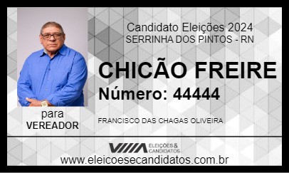 Candidato CHICÃO FREIRE 2024 - SERRINHA DOS PINTOS - Eleições