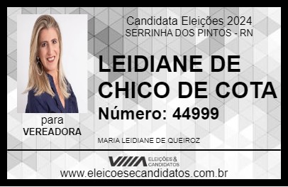 Candidato LEIDIANE DE CHICO DE COTA 2024 - SERRINHA DOS PINTOS - Eleições