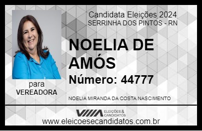 Candidato NOELIA DE AMÓS 2024 - SERRINHA DOS PINTOS - Eleições