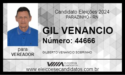 Candidato GIL VENANCIO 2024 - PARAZINHO - Eleições