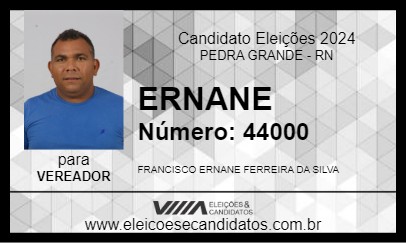 Candidato ERNANE 2024 - PEDRA GRANDE - Eleições