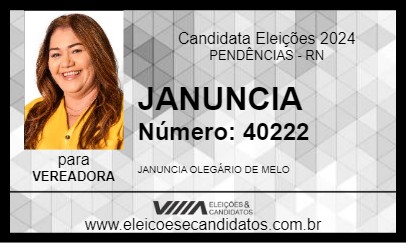 Candidato JANUNCIA 2024 - PENDÊNCIAS - Eleições