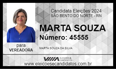 Candidato MARTA SOUZA 2024 - SÃO BENTO DO NORTE - Eleições