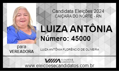 Candidato LUIZA ANTÔNIA 2024 - CAIÇARA DO NORTE - Eleições