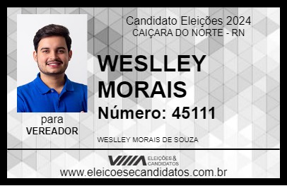 Candidato WESLLEY MORAIS 2024 - CAIÇARA DO NORTE - Eleições