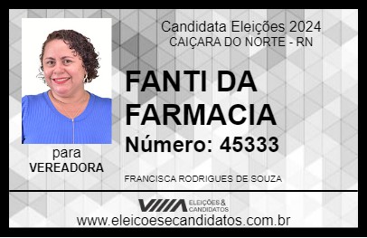 Candidato FANTI DA FARMACIA 2024 - CAIÇARA DO NORTE - Eleições