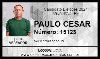 Candidato PAULO CESAR 2024 - ÁGUA NOVA - Eleições