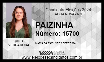 Candidato PAIZINHA 2024 - ÁGUA NOVA - Eleições