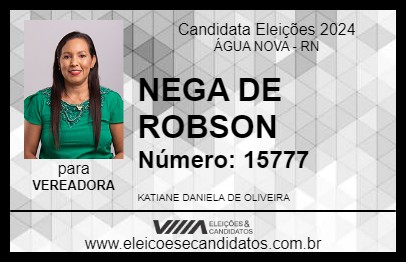 Candidato NEGA DE ROBSON 2024 - ÁGUA NOVA - Eleições