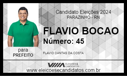 Candidato FLAVIO BOCAO 2024 - PARAZINHO - Eleições