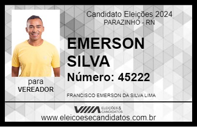 Candidato EMERSON SILVA 2024 - PARAZINHO - Eleições