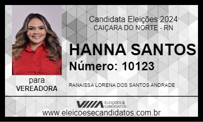 Candidato HANNA SANTOS 2024 - CAIÇARA DO NORTE - Eleições