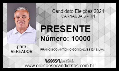 Candidato PRESENTE 2024 - CARNAUBAIS - Eleições