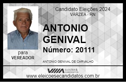 Candidato ANTONIO GENIVAL 2024 - VÁRZEA - Eleições