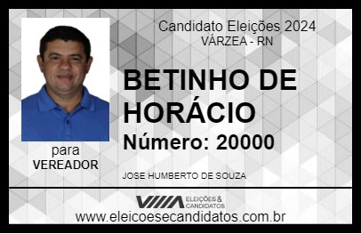 Candidato BETINHO DE HORÁCIO 2024 - VÁRZEA - Eleições