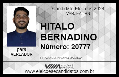 Candidato HITALO BERNADINO 2024 - VÁRZEA - Eleições