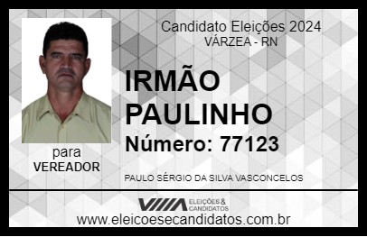 Candidato IRMÃO PAULINHO 2024 - VÁRZEA - Eleições