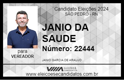 Candidato JANIO DA SAUDE 2024 - SÃO PEDRO - Eleições