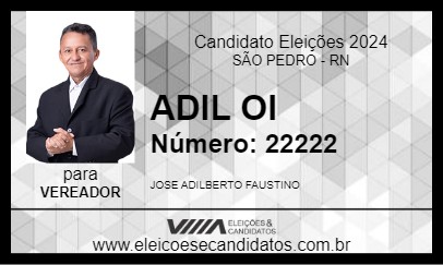 Candidato ADIL OI 2024 - SÃO PEDRO - Eleições