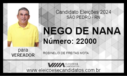 Candidato NEGO DE NANA 2024 - SÃO PEDRO - Eleições