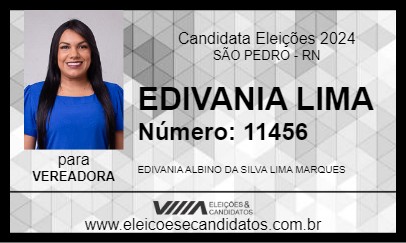 Candidato EDIVANIA LIMA 2024 - SÃO PEDRO - Eleições