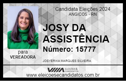 Candidato JOSY DA ASSISTÊNCIA 2024 - ANGICOS - Eleições