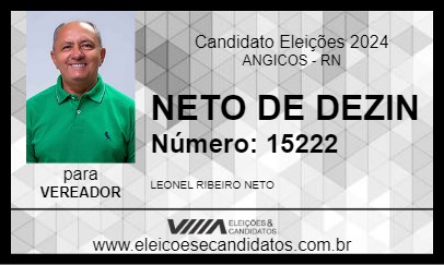 Candidato NETO DE DEZIN 2024 - ANGICOS - Eleições