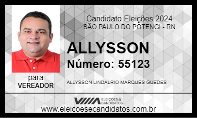 Candidato ALLYSSON 2024 - SÃO PAULO DO POTENGI - Eleições