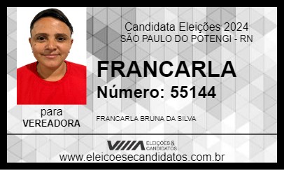 Candidato FRANCARLA 2024 - SÃO PAULO DO POTENGI - Eleições