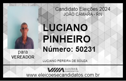 Candidato LUCIANO PINHEIRO 2024 - JOÃO CÂMARA - Eleições