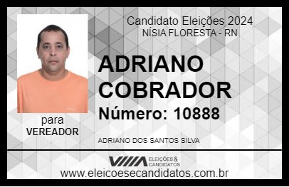 Candidato ADRIANO COBRADOR 2024 - NÍSIA FLORESTA - Eleições